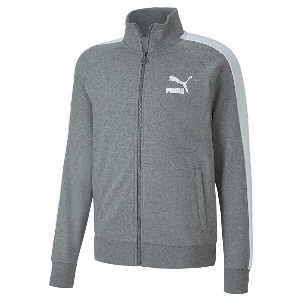 Puma Iconic T7 Full Zip Track Jacket Mens Grey Coats Jackets Puma Iconic T7 Full Zip Track Jacket Mens Grey Coats Jackets