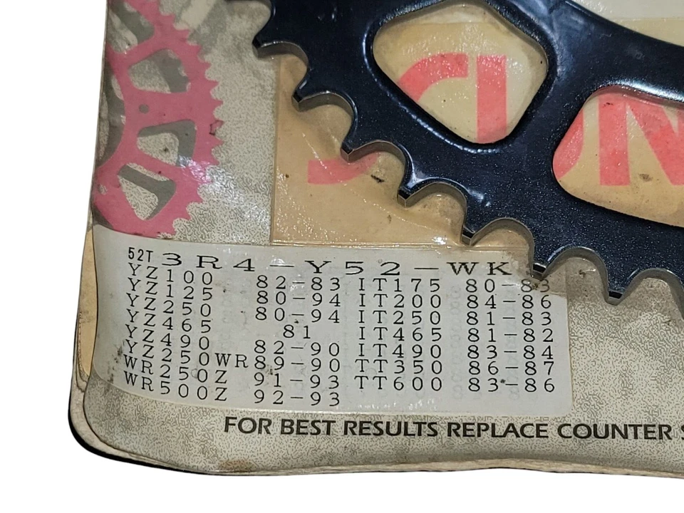 Sunstar Rear Sprocket 52 Tooth 7075-52 - 3R4-Y52 -WK - YZ 100 125 250 465 490 - Image 2 of 4