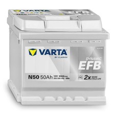 VARTA N50 Autobatterie, 50Ah 12V 550A, Dynamic EFB, 550500055