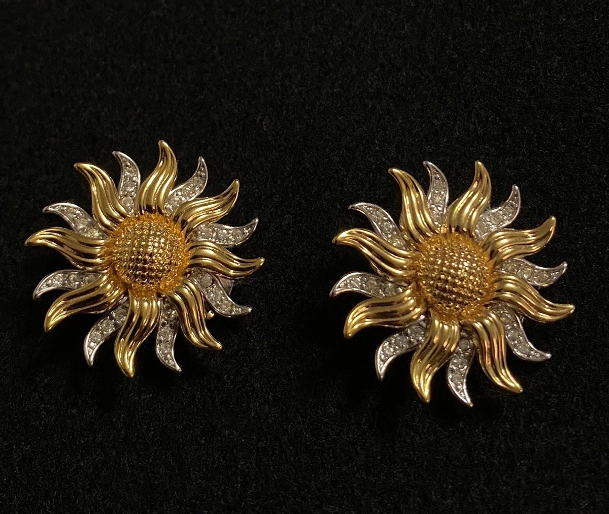 Vtg NOS KJL Kenneth Jay Lane Gold Tone Silver Ton… - image 1