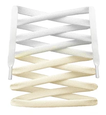 54" Inch White/Cream Flat UV Color Changing Shoelaces Replacement Laces 137CM
