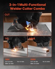 3-in-1 Plasma Cutter Welder Combo - CUT/TIG/MMA, 50A Non-Contact Cutting Machine