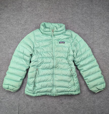 Patagonia Down Sweater Girls Large Puffer Jacket Green Lightweight Outdoor Hike