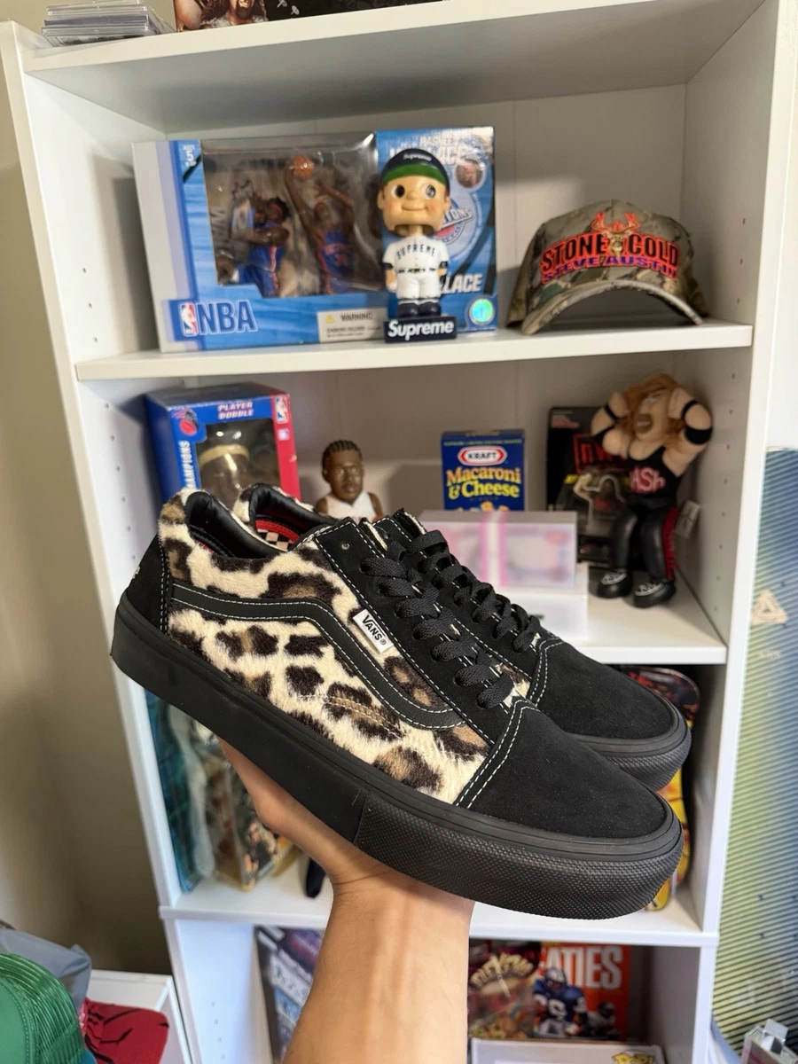 Supreme x Vans Skate Old Skool Leopard Pack - Black for sale | eBay