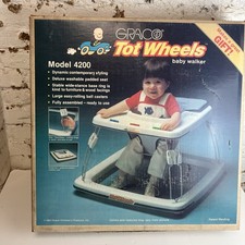 Graco Tot Wheels Baby Walker Vintage Square With Box Blue