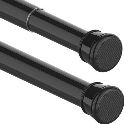 Duschvorhangstange, Telescopic, Kein Bohren, Metall, Schwarz, 83-190cm