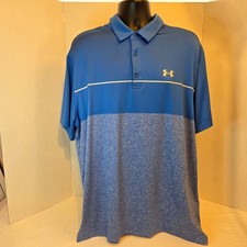 Under Armour The Playoff Polo Blue White Color Block Men's Shirt XXL