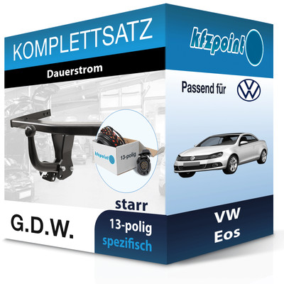 Für VW Eos 03.2006-12.2010 G.D.W. Anhängerkupplung starr + 13polig E-Satz AHK FP