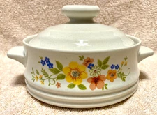 1980s Mini Casserole Dish Bowl & Lid Stoneware 5” Microwave/Freezer/Oven Safe