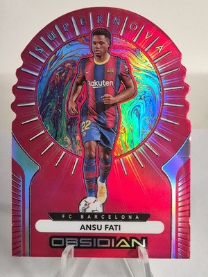 Ansu Fati   2020 Panini Obsidian Supernova Red Flood /28 FC Barcelona 