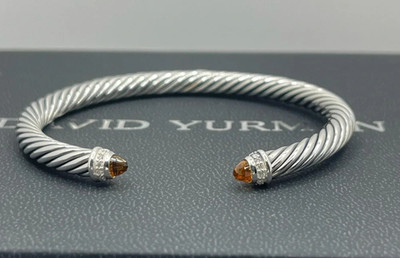 David Yurman Cable Collection 5mm Bracelet with Citrine and Diamonds, Small