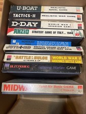 Lot of 9 War Games Avalon Hill Company D-Day U-Boat Midway Anzio Tatics Norway