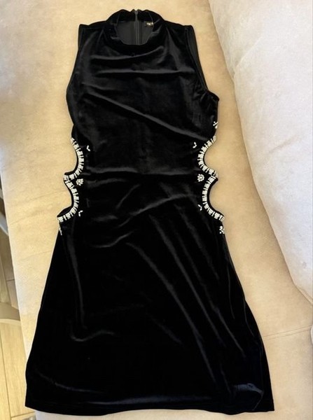 Women Maje Dress Black Velvet 34