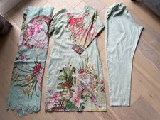 Designer Asian Indian Embroidered Woman's Trouser Suit size Small