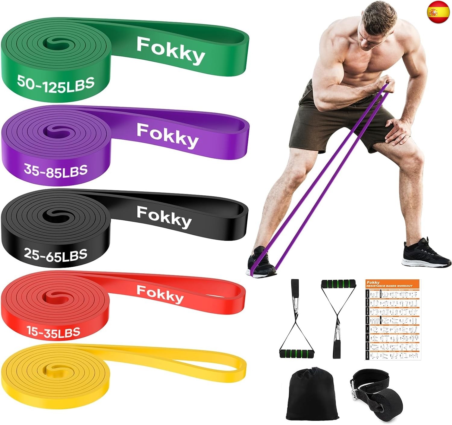 Fokky Bandas Elasticas Musculacion[Set of 5], Gomas Elasticas Musculacion