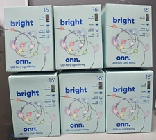 SIX SETS ONN LED Fairy Light String Light 16+ Feet each W/REMOTE multiple colors