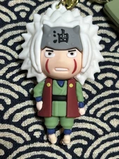 Naruto Figure Jiraiya Durable 3D Silicon Keychain w/ Naruto Logo Tag