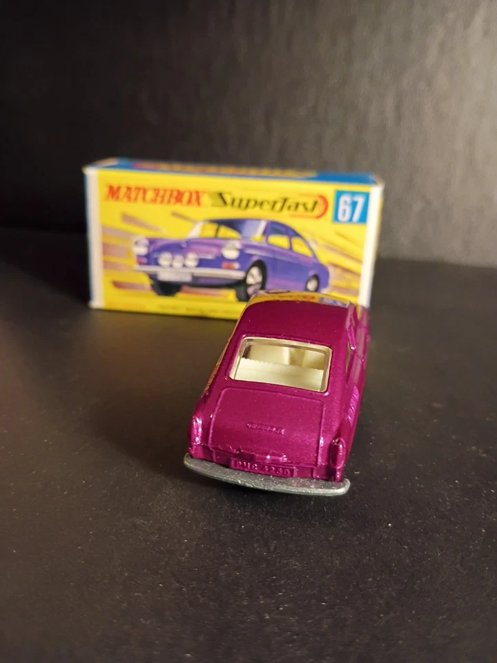 Caja de cerillas SF #67 Volkswagen 1600TL púrpura oscuro nítida original tipo F Foto 4 de 4