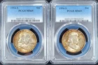 Lot of (2) 1954-S Franklin 50 Cents Half Dollar | PCGS MS65 Gem BU