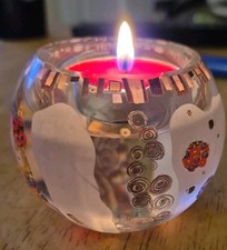 Goebel Art Glass Tealight Candle Holder Bowl Artis Orbis 9.5 cm tall