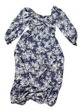 Promesa Peasant Maxi Dress Womens Medium Feminine Romantic Ruched Smocked Flowy