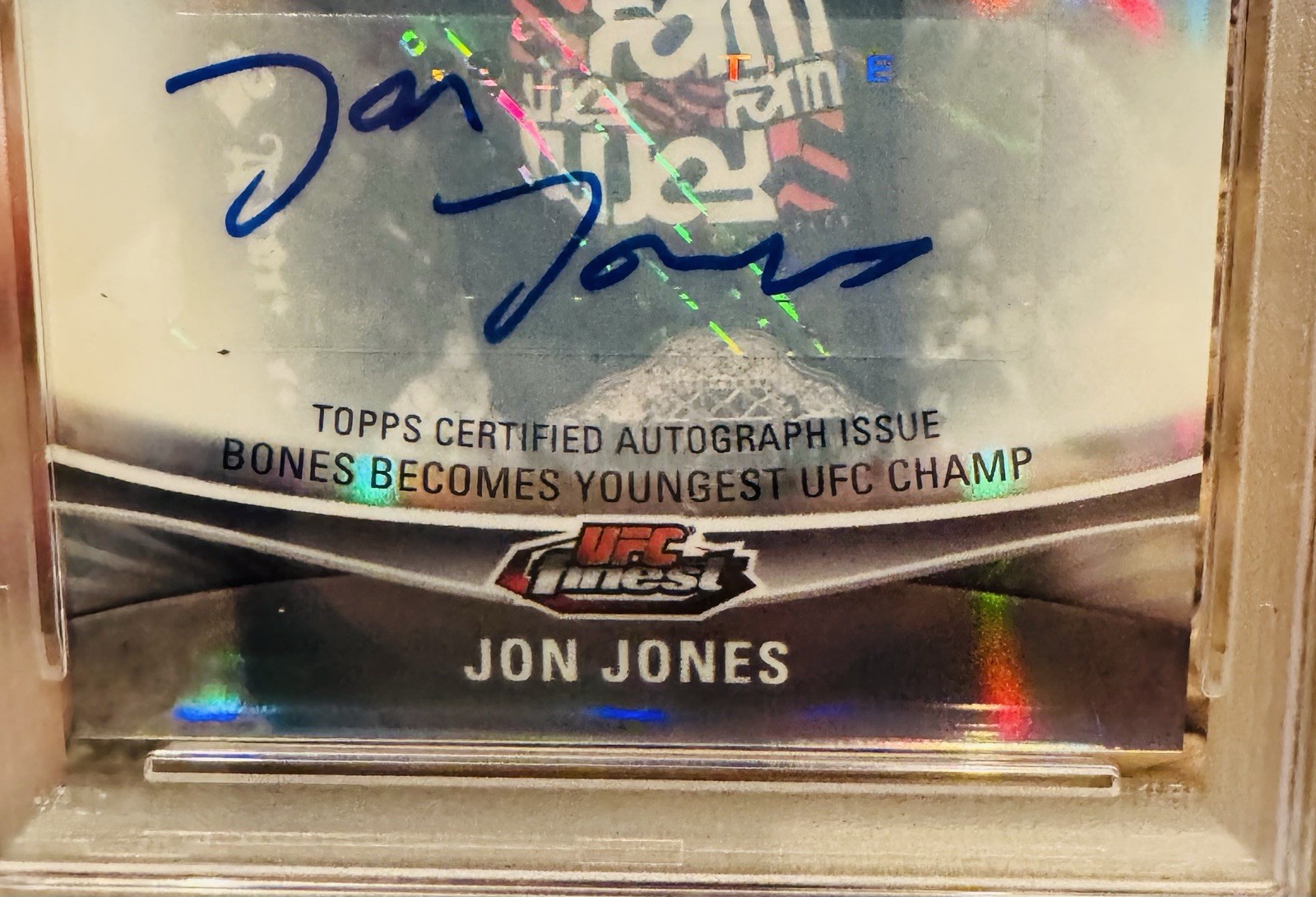 2012 Topps Finest UFC Jon Jones Finest Moments Auto #FM-JJ PSA 10 GEM MINT view 5