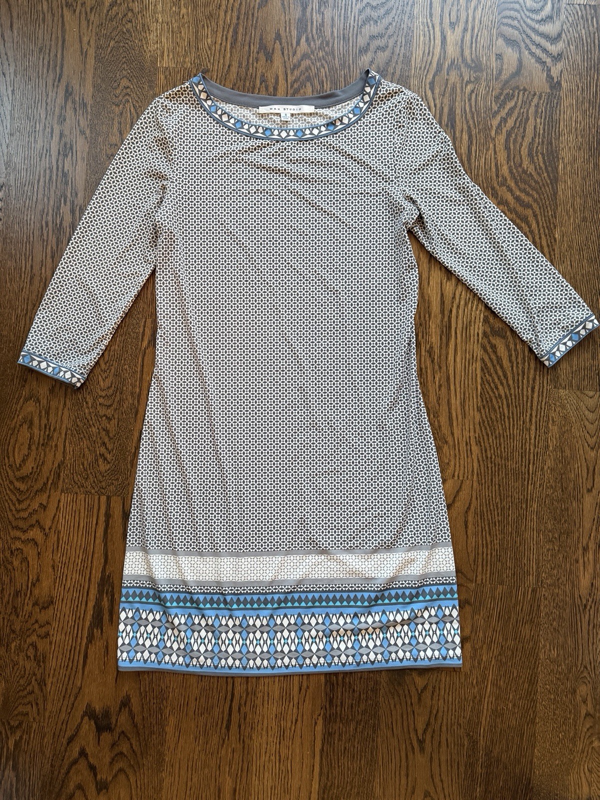 Max Studio patterned geometric Business Casual tu… - image 1