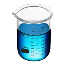 170oz 5000ml Sturdy Glass Beaker, Heavy-Duty 5L Lab Beakers  3.3 Borosilicate...