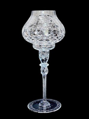 Stunning 11.5'' Rogaska Gallia Lamp Vintage Hurricane Crystal Candle Holder