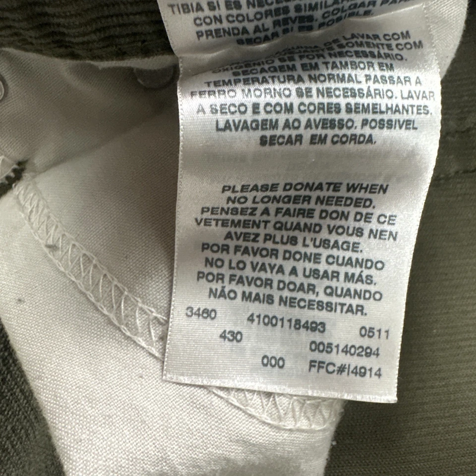 Pantalones chinos informales Levi's 514 ajustados rectos de pana para hombre 32x32 marrón blanco lengüeta Foto 4 de 4