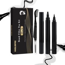 4PCS Beard Pen Filler and Beard Brush Double Head for Men, Beard Enhancement