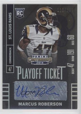 2014 Contenders Playoff Ticket /199 Marcus Roberson (Seat Row Sec) #156 Auto 1i3