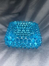 VINTAGE HOBNAIL TURQUOISE OPEN SALT CELLAR