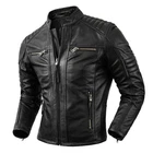 Men's Real Cow Leather Bikers Jacket Quilted Panels Cafe Racer Jacket
