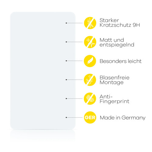 upscreen Panzerfolie Schutzglas für Blackview Oscal Pad 70 Display matt