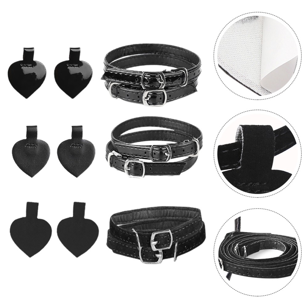 APL Set 3 Tuta Anti Smontaggio Donna Miss Tacco Alto Cinghie Larghe Pastiglie Scarpa