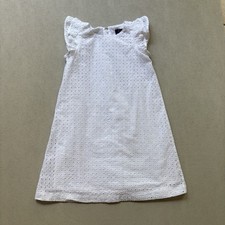 Polo Ralph Lauren Girls 6 White Eyelet Dress Flutter Sleeve Cotton Summer Boho