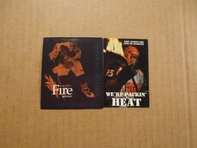 CHL Fort Worth Fire Vintage Defunct 1995-96 & 1997-98 Team Pocket Schedules