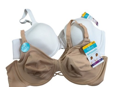 Radiant Vanity Fair Lined Bras 42C Underwire Beige & White