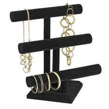 SSWBasics 3-Tier Black Velvet Jewelry Display-RTA- Black Velvet 3-Tier Bracelet