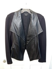 Theory Brigida Rave Lambskin Jacket W Knit Pockets Size Small