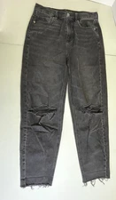 American Eagle Black Distressed Raw Hem Hi-Rise Jegging Jeans Size 4