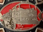 Used Black & Dark Red Volunteer Firefighter Enamel, “Plate” Style Belt Buckle — photo 3