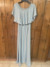 Show Me Your MuMu Sea Glass Crisp Hacienda Maxi Dress Gown Women’s Size XL  
