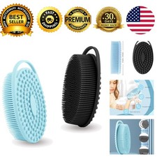 Silicone Body Scrubber Exfoliating Shower Brush 2 in 1 Bath Shampoo Brush 2 Pack