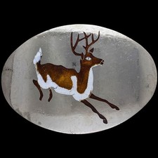 Buck Deer Hunter Hunting Stag Western Cowboy Cowgirl 1980s Vintage Belt Buckle
