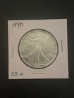 1990 American Silver Eagle $1 Coin (.999% Silver): Only 5.8 Million Minted