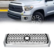 Front Grille Chrome Bumper Grille For 2014-2020 Toyota Tundra Chrome