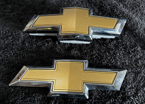 2016-2020 Chevrolet Camaro • Front Grille & Rear Trunk • Gold Bowtie Emblem OEM