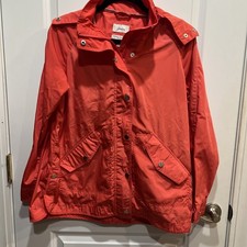 Joules Women  s Waterproof Rain Jacket Poppy Red Hooded US 2 UK 6 Snap Front